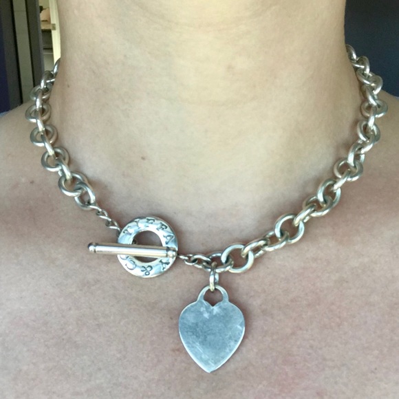 0.925 Sterling Tiffany Heart Toggle Necklace - Picture 6 of 7